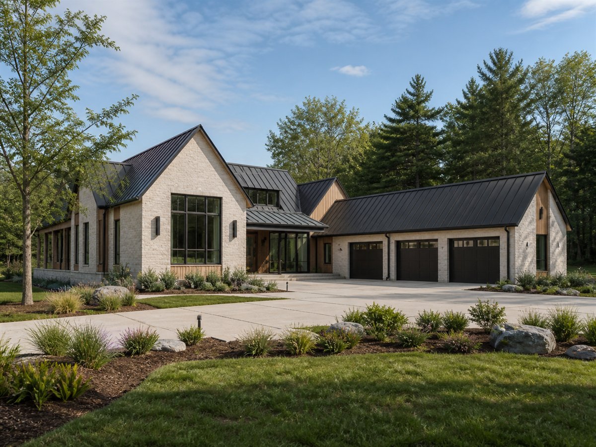 Axis Gable House Aging-in-Place Suite 5016, conceptual 5016-square-foot modern gabled-pavilion custom home with a $980,900 construction target