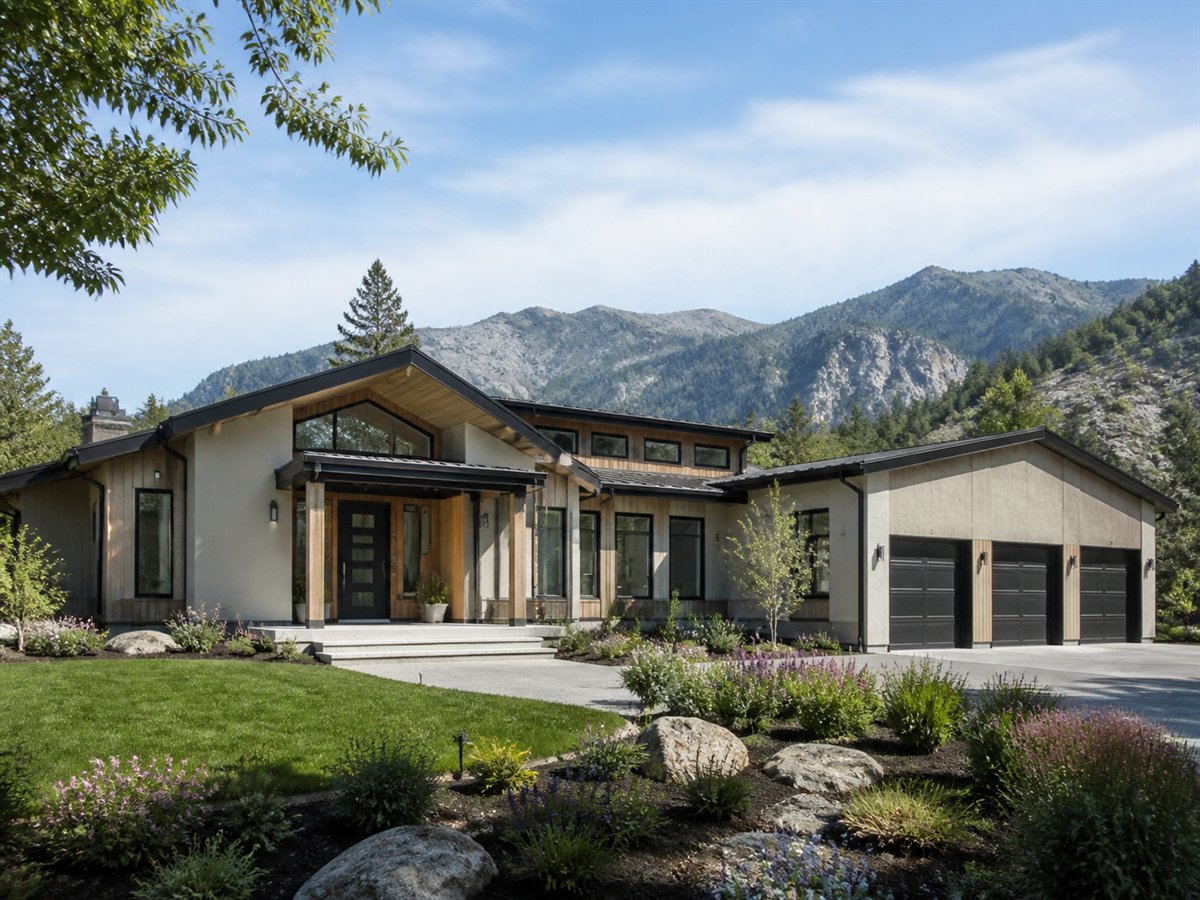 Sunward House High-Performance Envelope 5077, conceptual 5077-square-foot passive-solar modern luxury home with a $995,900 construction target