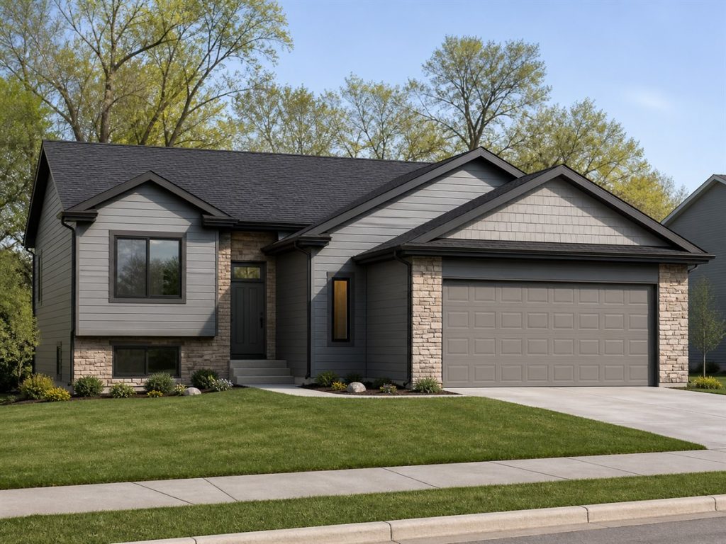 $255,300 Aging-in-Place contemporary split-level family home: 1,844-Sq.-Ft. Three-Bedroom Concept