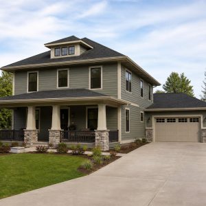 $265,300 Split-Bedroom Craftsman-influenced Foursquare family home: 1,892-Sq.-Ft. Three-Bedroom Concept