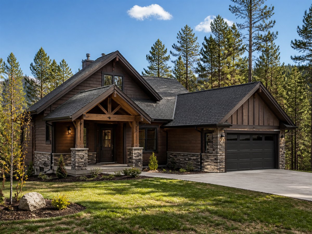 Aspen Ridge Chalet Energy-Conscious 1921, a conceptual 1921-square-foot restrained Alpine-chalet family home with a $272,800 construction target