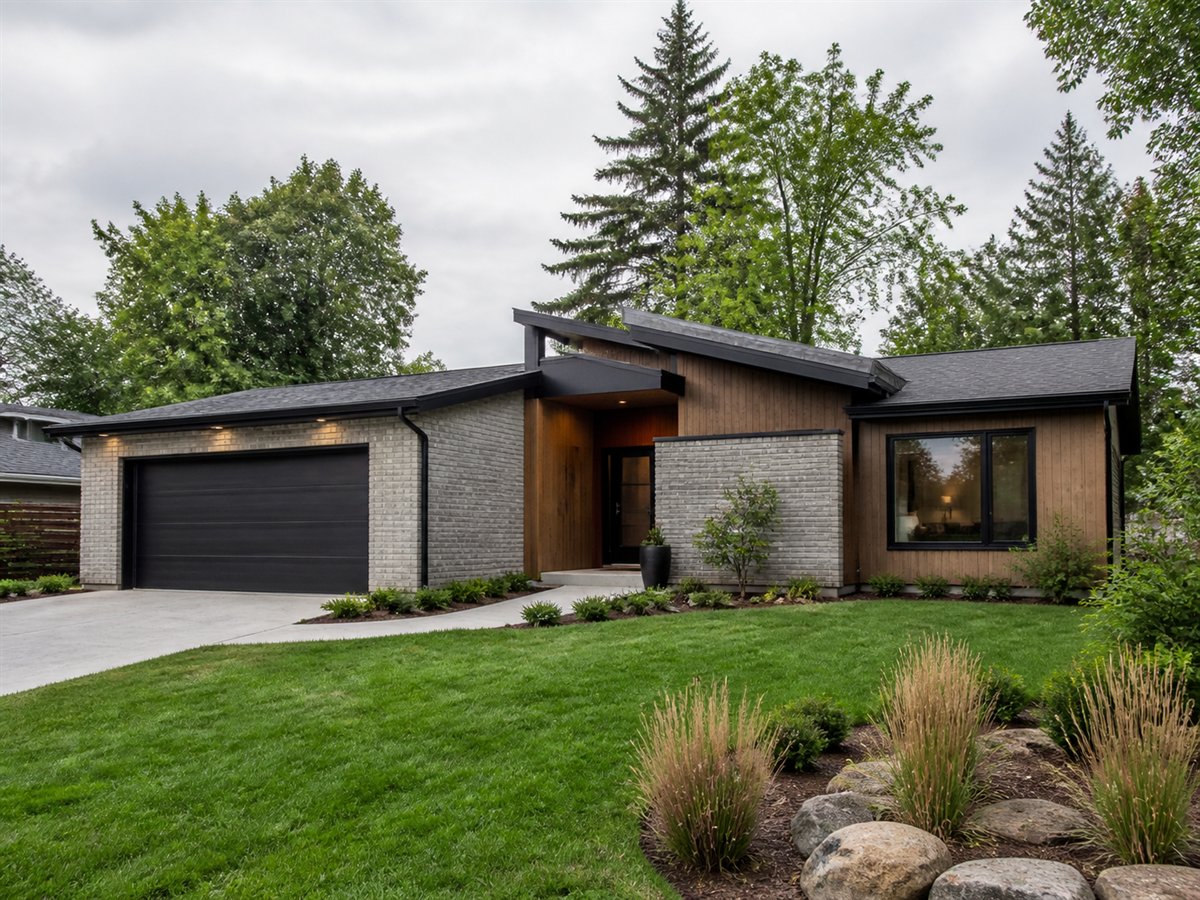 Cedarline Ranch Indoor-Outdoor Living 1974, a conceptual 1974-square-foot mid-century-inspired family ranch with a $285,300 construction target