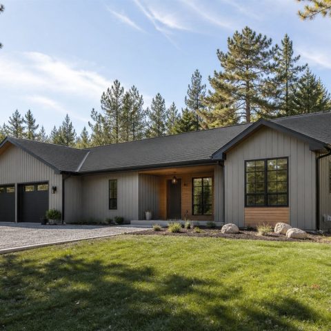 $295,300 Hobby-and-Workshop linear pavilion family home: 2,022-Sq.-Ft. Three-Bedroom Concept