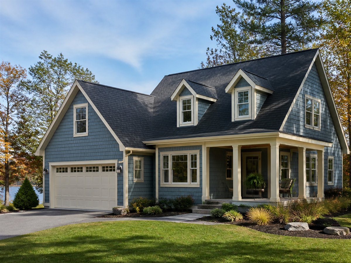 Birch Lake Cottage Work-From-Home 2051, a conceptual 2051-square-foot Great Lakes-region family cottage with a $302,800 construction target