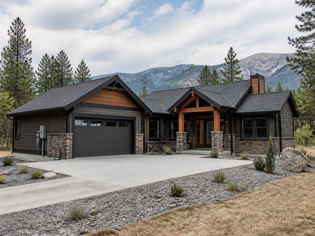 Granite Peak House Aging-in-Place 2063, a conceptual 2063-square-foot mountain contemporary family home with a $305,300 construction target