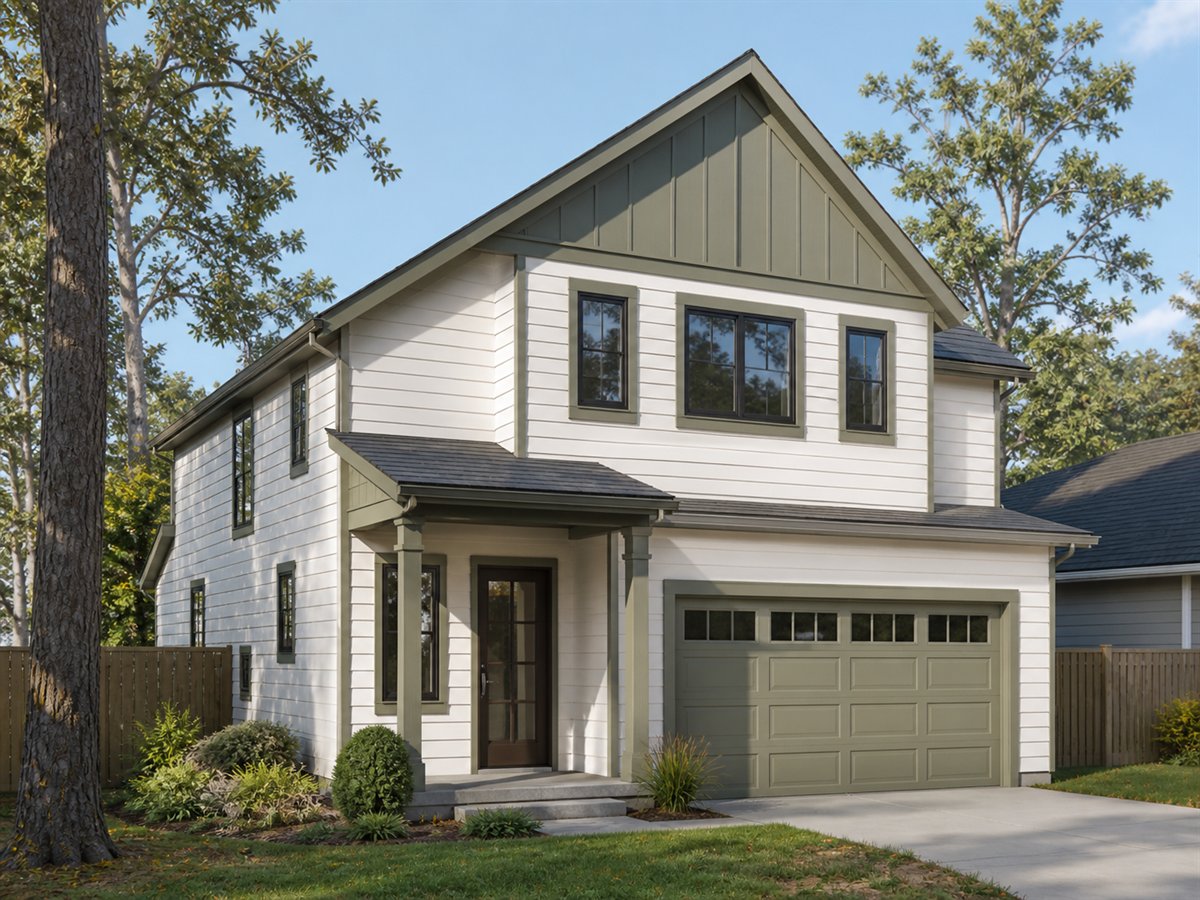 Laneway Family House Indoor-Outdoor Living 2087, a conceptual 2087-square-foot narrow-lot two-story family home with a $310,300 construction target