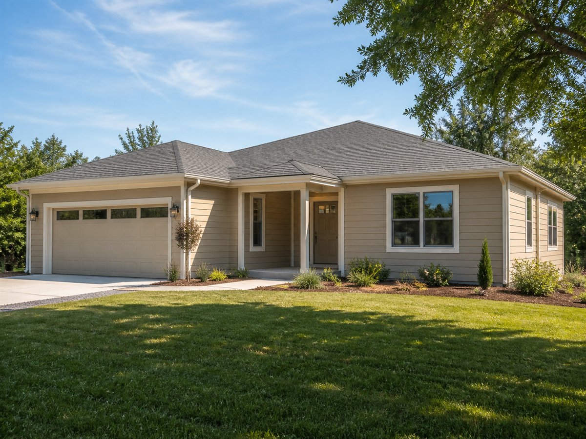 Easy Living Ranch Energy-Conscious 2140, a conceptual 2140-square-foot accessible one-story family ranch with a $322,800 construction target