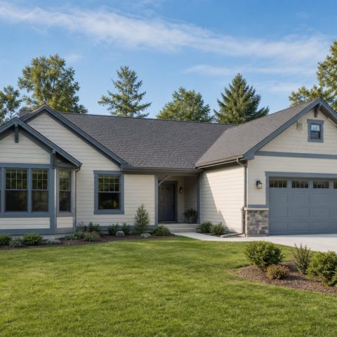 $337,800 Narrow-Lot sunroom family ranch: 2,205-Sq.-Ft. Four-Bedroom Concept