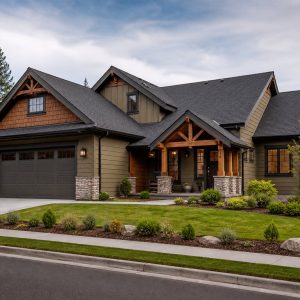 $342,800 Corner-Lot courtyard Craftsman family home: 2,229-Sq.-Ft. Four-Bedroom Concept