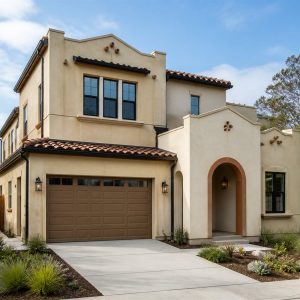 $362,800 Narrow-Lot Mission-revival family home: 2,318-Sq.-Ft. Four-Bedroom Concept