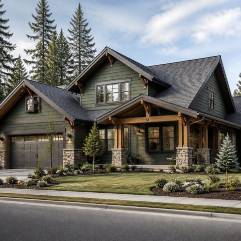 $367,800 Corner-Lot Pacific-region Craftsman family home: 2,342-Sq.-Ft. Four-Bedroom Concept