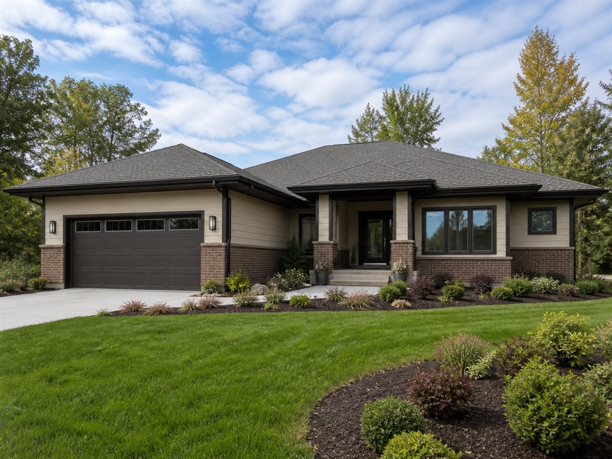 Prairie Grove Growing-Family 2371, a conceptual 2371-square-foot Prairie-style family ranch with a $375,300 construction target