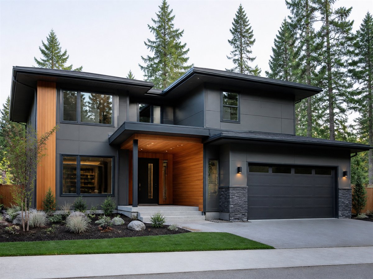Rainwood House Growing-Family 2484, a conceptual 2484-square-foot Pacific Northwest contemporary family home with a $400,300 construction target