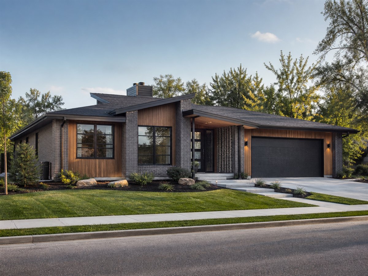 Cedarline Ranch Corner-Lot 2525, a conceptual 2525-square-foot mid-century-inspired family ranch with a $410,300 construction target