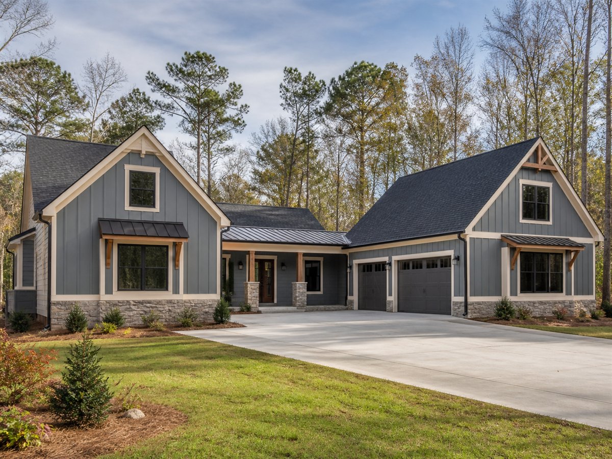 Twin Gable Family House Work-From-Home 2679, a conceptual 2679-square-foot dual-cottage-inspired single-family home with a $445,300 construction target