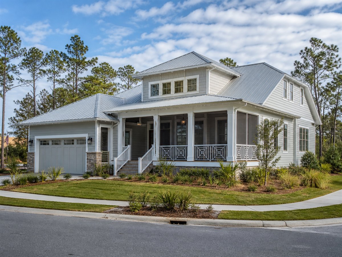 Breeze Porch House Corner-Lot 2744, a conceptual 2744-square-foot screened-porch Southern family home with a $460,300 construction target