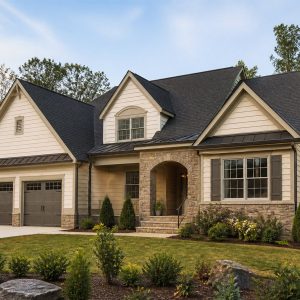 $472,800 Aging-in-Place stone-accent family cottage: 2,804-Sq.-Ft. Four-Bedroom Concept