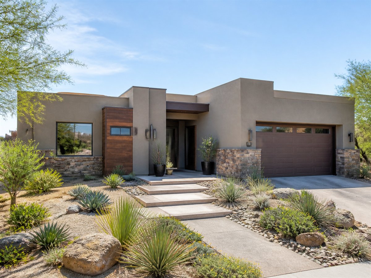 Ocotillo Ranch Energy-Conscious 2881, a conceptual 2881-square-foot desert-modern family ranch with a $490,300 construction target