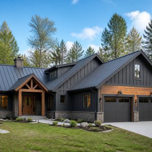 $497,800 Aging-in-Place modern woodland cabin family home: 2,910-Sq.-Ft. Four-Bedroom Concept