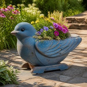 10 Bluebird-Shaped Wooden Planter Ideas for Cottage Gardens