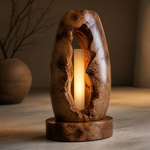 10 Burl Wood Lamp Ideas with Dramatic Grain