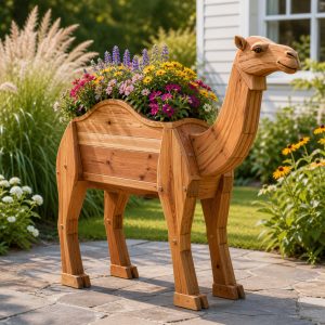 10 Camel-Shaped Wooden Planter Ideas for Garden Patios