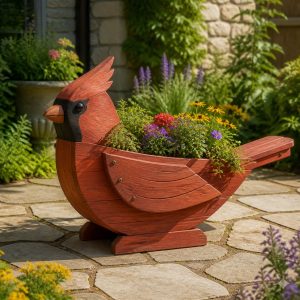 10 Cardinal-Shaped Wooden Planter Ideas for Bright Gardens