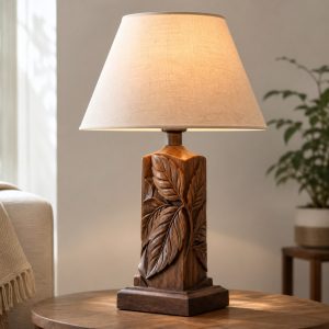 10 Carved Wood Lamp Ideas with Handcrafted Texture