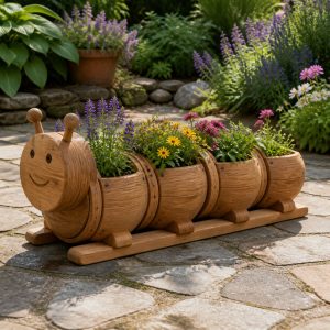 10 Caterpillar-Shaped Wooden Planter Ideas for Colorful Gardens