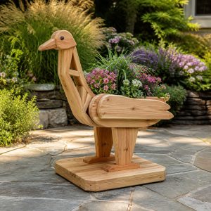 10 Crane-Shaped Wooden Planter Ideas for Pond Gardens