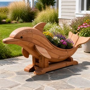 10 Dolphin-Shaped Wooden Planter Ideas for Sunny Patios