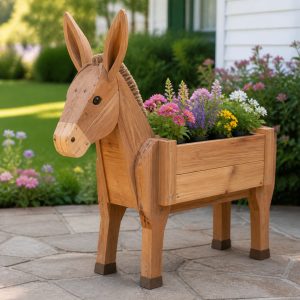 10 Donkey-Shaped Wooden Planter Ideas for Rustic Yards