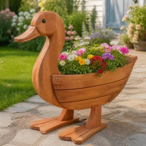 10 Duck-Shaped Wooden Planter Ideas for Colorful Gardens