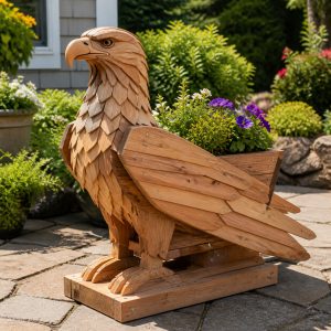 10 Eagle-Shaped Wooden Planter Ideas for Bold Garden Accents