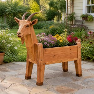 10 Goat-Shaped Wooden Planter Ideas for Farmhouse Gardens