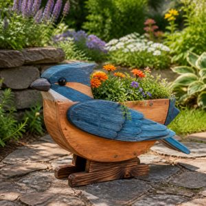 10 Kingfisher-Shaped Wooden Planter Ideas for Pond Gardens