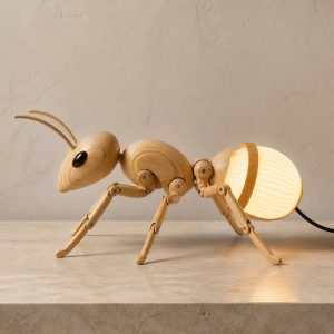 10 Light Yellow Wood Ant Lamp Ideas with Segmented Forms