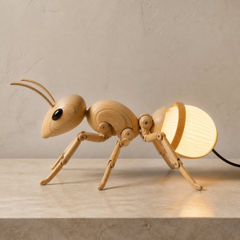 10 Light Yellow Wood Ant Lamp Ideas with Segmented Forms