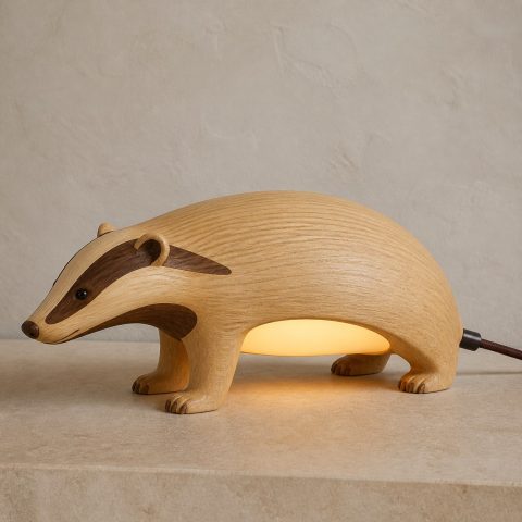 10 Light Yellow Wood Badger Lamp Ideas with Bold Face Stripes