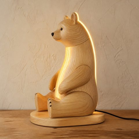 10 Light Yellow Wood Bear Lamp Ideas with Warm Curves