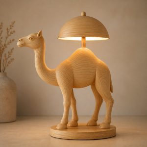 10 Light Yellow Wood Camel Lamp Ideas with Arched Necks