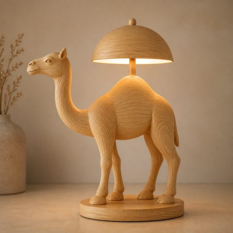 10 Light Yellow Wood Camel Lamp Ideas with Arched Necks