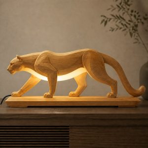 10 Light Yellow Wood Cougar Lamp Ideas with Long Tails
