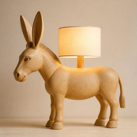 10 Light Yellow Wood Donkey Lamp Ideas with Long Ears