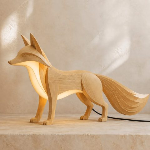 10 Light Yellow Wood Fox Lamp Ideas with Bushy Tails