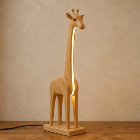 10 Light Yellow Wood Giraffe Lamp Ideas with Tall Necks