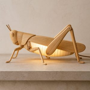 10 Light Yellow Wood Grasshopper Lamp Ideas with Jumping Legs
