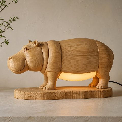 10 Light Yellow Wood Hippo Lamp Ideas with Broad Curves