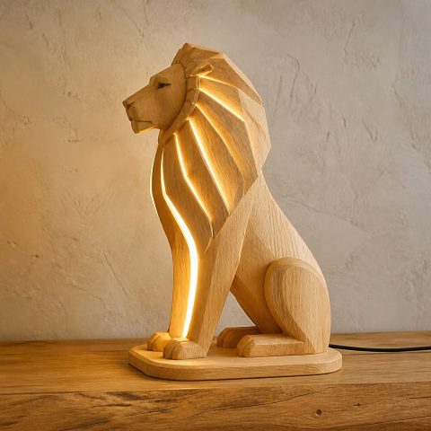 10 Light Yellow Wood Lion Lamp Ideas with Layered Manes