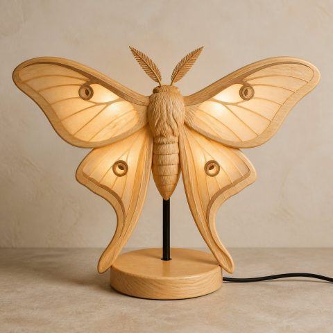 10 Light Yellow Wood Moth Lamp Ideas with Broad Patterned Wings